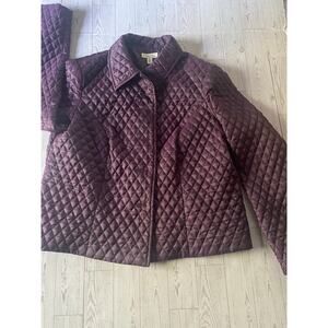 Kim Rogers Petite PXL Quilted Plum Jacket Women’s Coat Purple Polyester